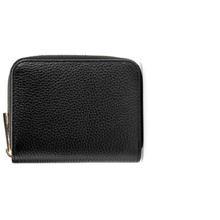 Compact Zip Wallet- Black