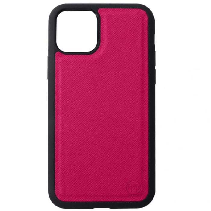 iPhone 11 Saffiano Leather Case - Pink