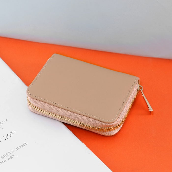 Compact Zip Wallet- Nude