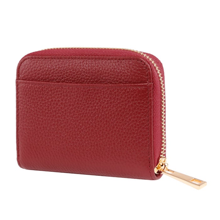 Compact Zip Wallet- Red