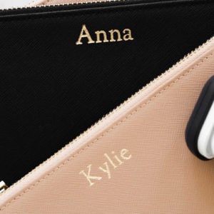 Personalised Leather Pouch Large – Orange