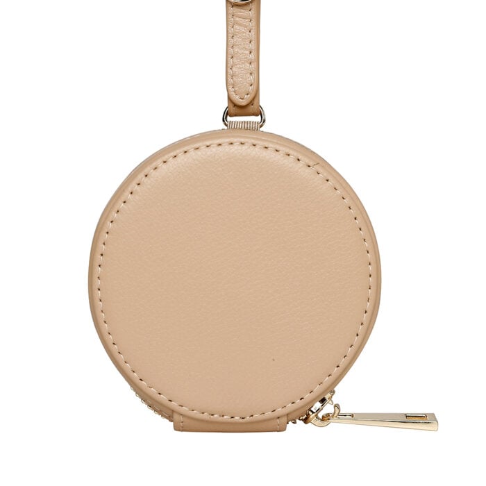 Leather Earphones Pouch Large - Nude