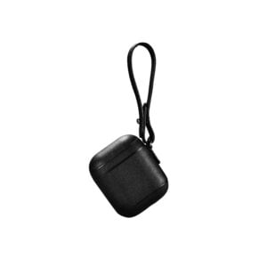 AirPods Leather Case with Strap- Black