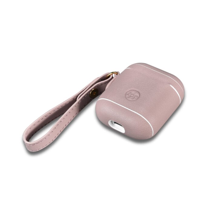 AirPods Leather Case with Strap- Blush Nude