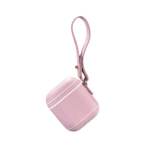 AirPods Leather Case with Strap- Grain Pink