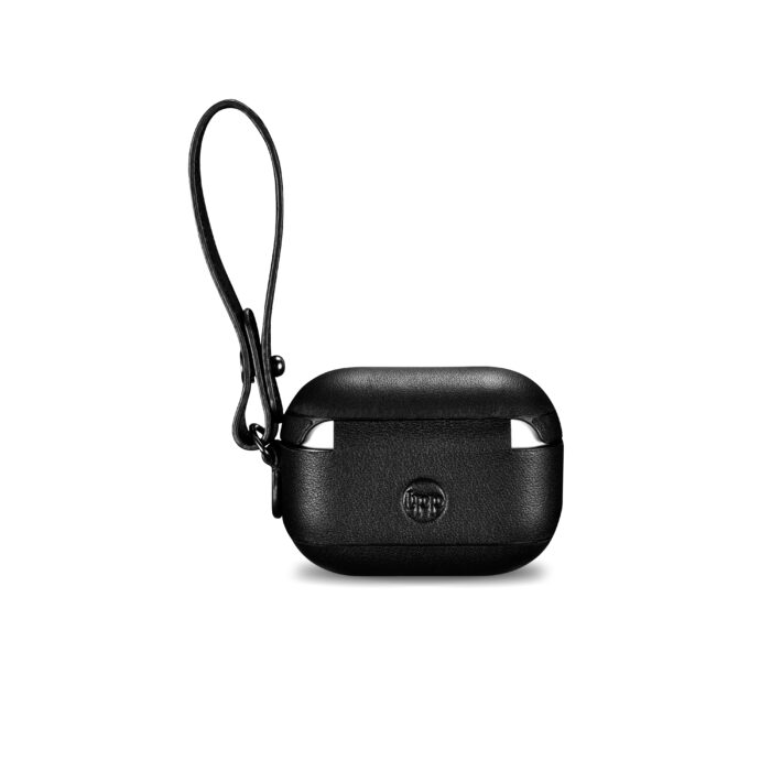 AirPods Pro Leather Case with Strap- Black