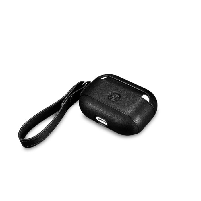 AirPods Pro Leather Case with Strap- Black