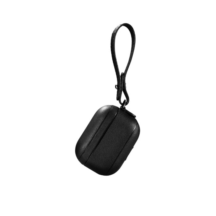 AirPods Pro Leather Case with Strap- Black