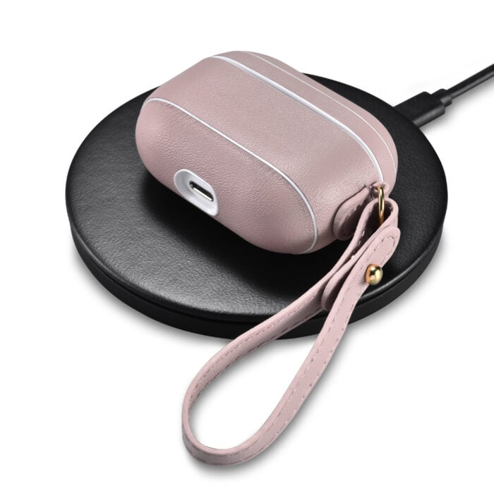 AirPods Pro Leather Case with Strap- Blush Nude