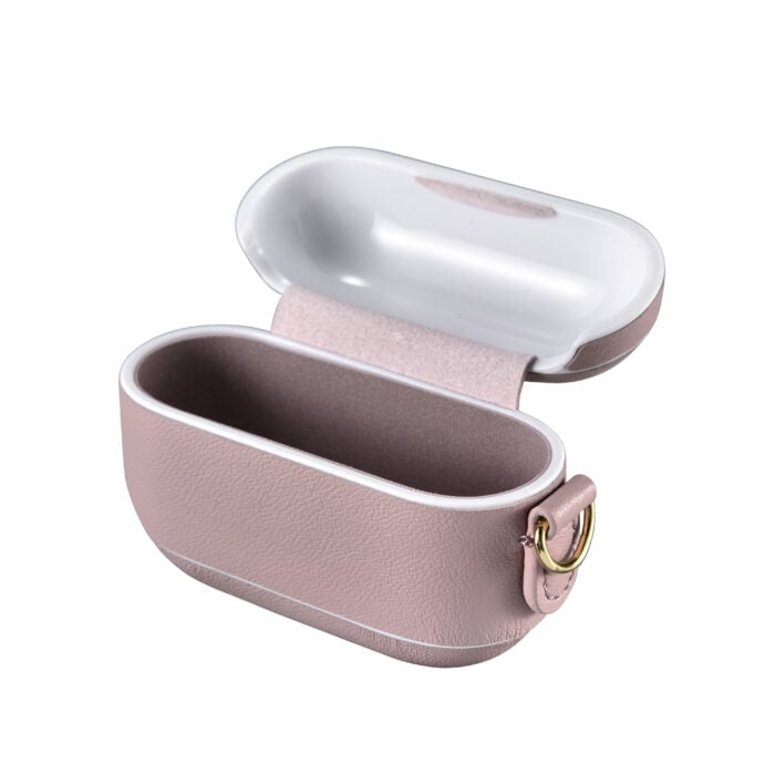 AirPods Pro Leather Case with Strap- Blush Nude