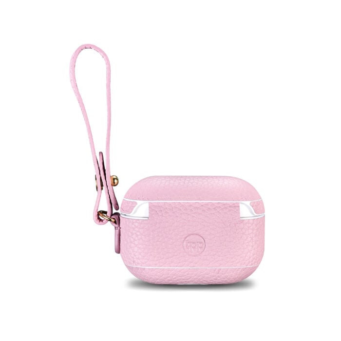 AirPods Pro Leather Case with Strap- Grain Pink