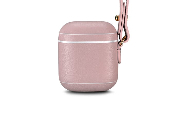 AirPods Leather Case with Strap- Blush Nude