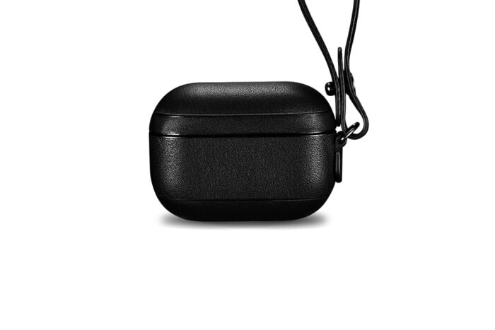 AirPods Pro Leather Case with Strap- Black