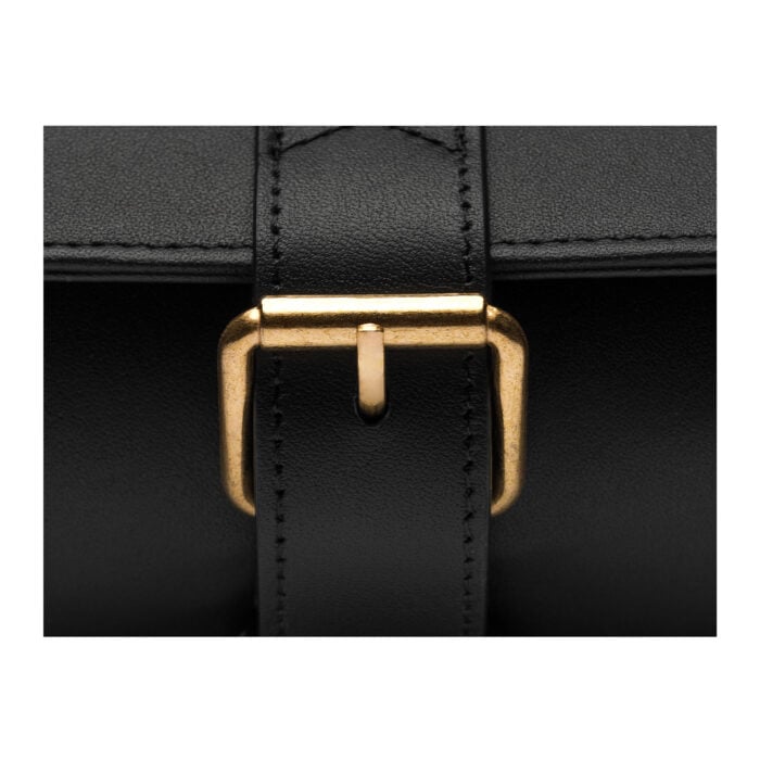 3 Watch Case- Black (Gold Hardware)