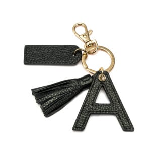 Letter A Keychain- Black