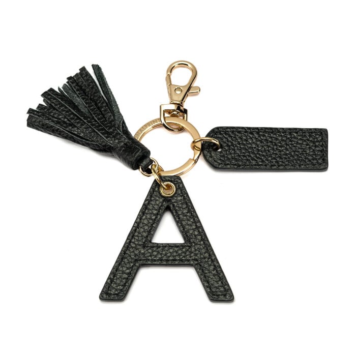 Letter A Keychain- Black