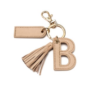 Letter B Keychain- Nude