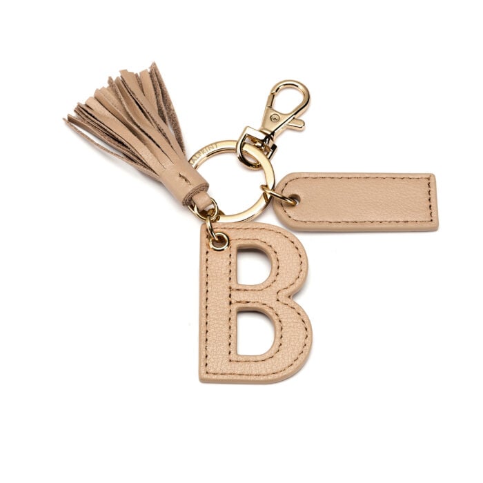 Letter B Keychain- Nude