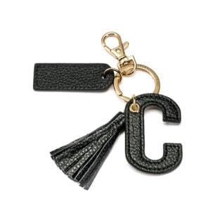 Letter C Keychain- Black