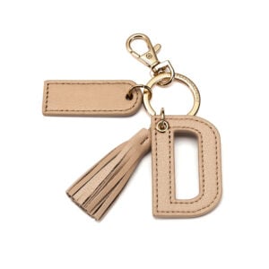 Letter D Keychain- Nude