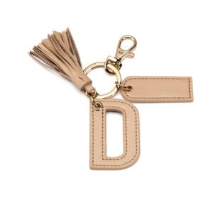 Letter D Keychain- Nude