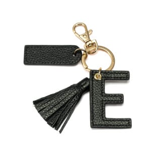 Letter E Keychain- Black