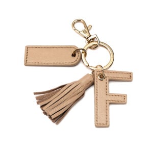 Letter F Keychain- Nude