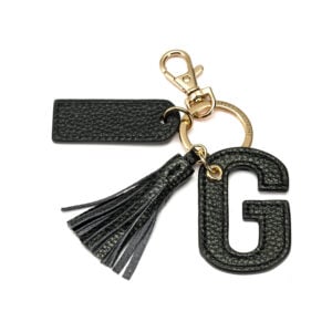 Letter G Keychain- Black