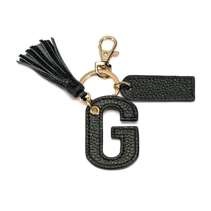 Letter G Keychain- Black