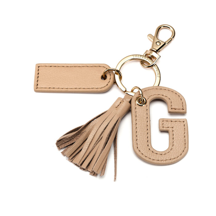 Letter G Keychain- Nude