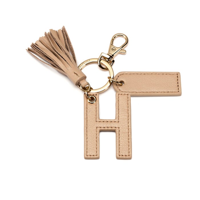 Letter H Keychain- Nude