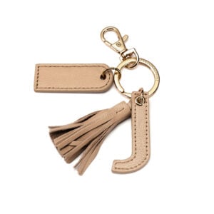 Letter J Keychain- Nude