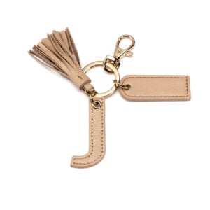 Letter J Keychain- Nude