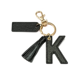 Letter K Keychain- Black