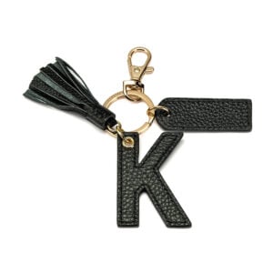 Letter K Keychain- Black