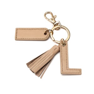 Letter L Keychain- Nude