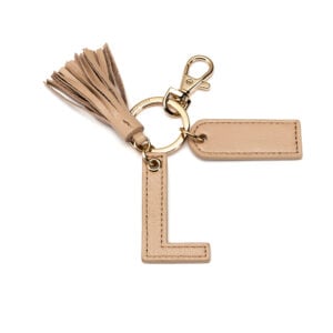 Letter L Keychain- Nude