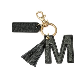 Letter M Keychain- Black