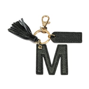 Letter M Keychain- Black