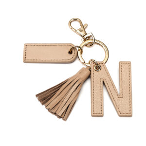 Letter N Keychain- Nude