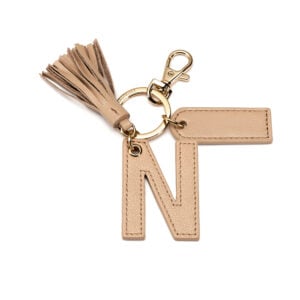 Letter N Keychain- Nude