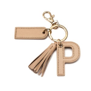 Letter P Keychain- Nude