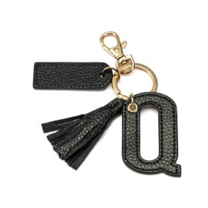 Letter Q Keychain- Black