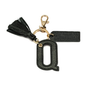 Letter Q Keychain- Black