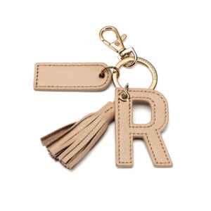 Letter R Keychain- Nude