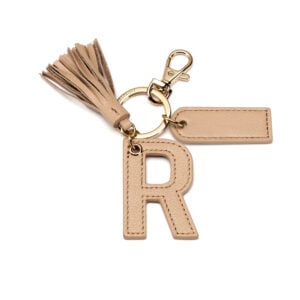 Letter R Keychain- Nude