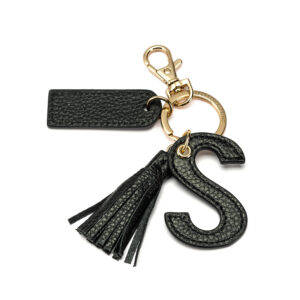 Letter S Keychain- Black