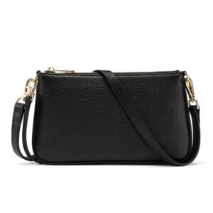 Leather Shoulder Bag- Black