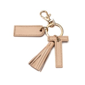 Letter T Keychain- Nude