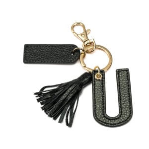 Letter U Keychain- Black